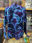 Don Martin Adult T-Shirt-2xl center mandala rainbow on blues/purple/magenta crinkle