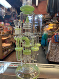 18" Rock Glass Dual Perc 4 Arms Waterpipe