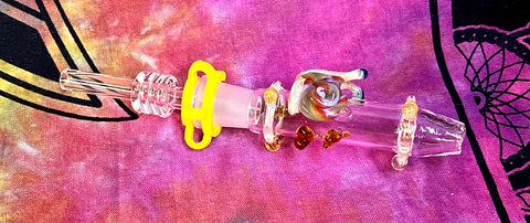 6.5" 14mm Glass Nectar Collector w/ Snail by Sara Mac