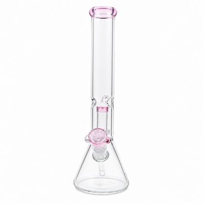 14" Beaker Waterpipe | Showerhead Perc | Ice Catch | Pink