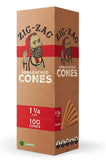 Zig Zag 1 1/4 Unbleached cones 100pk