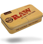 RAW 70/30 Natural Prerolled Cones | Shorter than 1 1/4 | Inside RAW Metal Tin Container with Packing Tubes | 20 pre rolled Pack