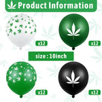 48 Pcs Weed Balloons Pot Leaf Party Decoration Latex Balloons Themed Decor for Birthday Party