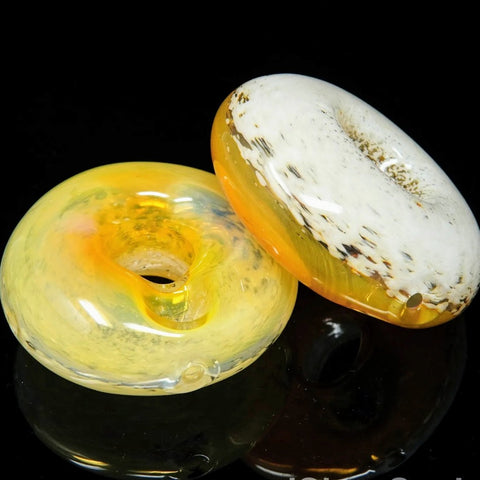 3.5" Round Frosted Donut Imported Glass Hand Pipe