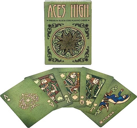 Aces High Premium Black Core Playing Cards-Poker Size 2.5" x 3.5"