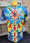 Don Martin Adult T-Shirt-Rainbow Mandala Light Blues-Size XL-Short Sleeve