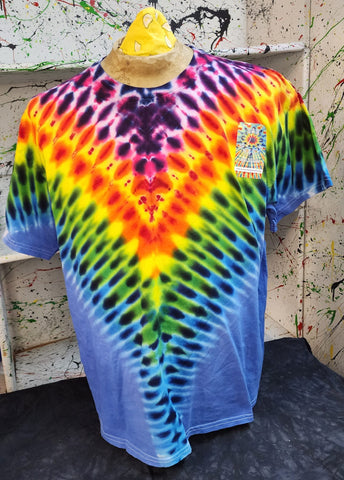 Don Martin Adult T-Shirt-Rainbow V on Light Blue-Size XL-Short Sleeve