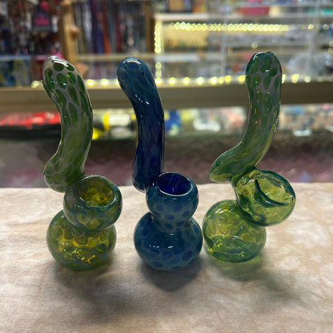 4.5" Assorted Color Dotted Bubbler
