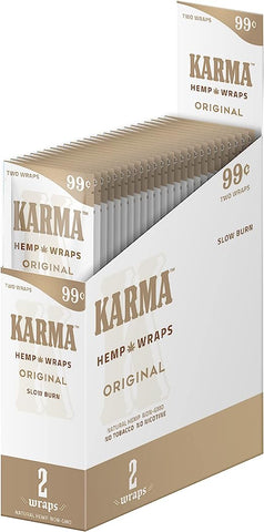 Karma Premium Rolling Sheets 2 Sheet rolls per Pack, 25 Packs per Carton - Sustainable and Eco-Friendly fiber for Everyday Use - Non Pre Rolled - Original