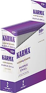 Karma Premium Rolling Sheets: 2 Sheet rolls per Pack, 25 Packs per Carton - Sustainable and Eco-Friendly Paper for Everyday Use - Non Pre Rolled - Purple Chill