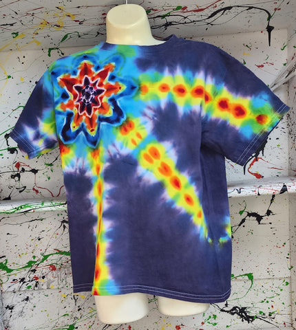 Don Martin KIDS T-Shirt-Rainbow Shooting Star on Blue-Size Large-Short Sleeve