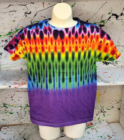 Don Martin KIDS T-Shirt-Top Half Rainbow Accordion on Purple-Size Small-Short Sleeve