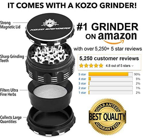 Grinder Stash Box Set - Includes XL Spice Grinder, UV Protective