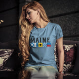 Maine Nautical Flags T-Shirt Adult Maritime Unisex S-2X