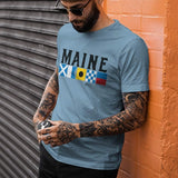 Maine Nautical Flags T-Shirt Adult Maritime Unisex S-2X
