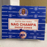 Satya Nag Champa Dhoop Cones-12 Cones with Stand