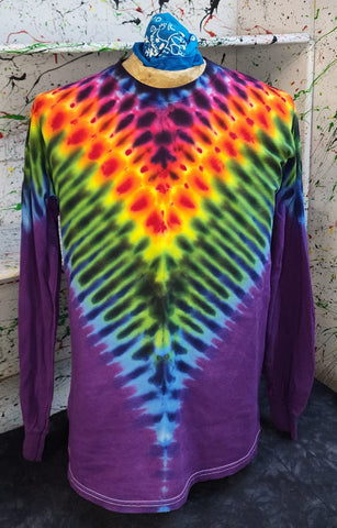 Don Martin Adult T-Shirt-Rainbow V on Purple-Size Large-Long Sleeve