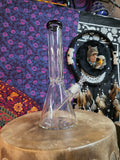 14”  Clear Beaker Waterpipe w/ Ice Catch & Black  Rim