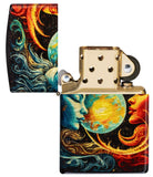 Zippo Sun and Moon 540 Tumbled Brass   Windproof Lighter