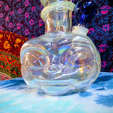 11.5" Soft Glass Alien Waterpipe-Glass on Glass-Iridescent-Glow In The Dark-SG11A