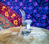 6” True Glass Single Perc Bent Neck Waterpipe-Gray Accents-GWP182