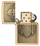 Zippo Odin Emblem Brushed   Brass Windproof Lighter