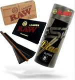 RAW Black King Size Cones - 50 Pack + RAW Cone Loader for King/98 Size Cones