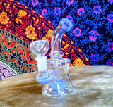 6"  Rock Glass Bent Neck Hourglass Shape Waterpipe-PeriwinkleAccents-GWP322