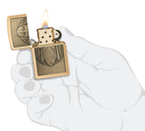 Zippo Odin Emblem Brushed   Brass Windproof Lighter
