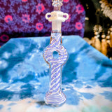 7" Color Spiral Donut Dab Straw-Periwinkle&White-V1049N