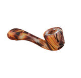 Silicone Smoking Pipe | "Sherlock" Style | Flame Design | Glass Bowl Insert