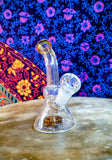 6”  Glass Beaker Bent Neck Waterpipe w/Amber Accents-GWP249A