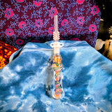 Nectar I/O Straw with 10MM Tip-Pink Gold Fume with Green Blue Ribbon-V1041N