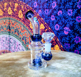 6” Bent Neck Showerhead Perc Waterpipe-Blue Accents-GWP276