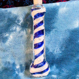 Nectar I/O Straw with 10MM Tip-White/Blue Stripes-V925N