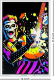 Skull Rocks Guitarist Blacklight Poster-23"x35"