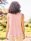 April Cornell Nostalgia Pink Sleeveless Blouse-Available in Small or Medium
