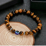 Evil Eye Tiger Eye  Bead Bracelet