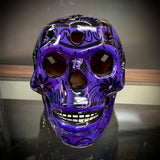 Purple with Black/Gold Pattern Sugar Skull Talavera pottery