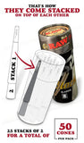 RAW Black King Size Cones - 50 Pack + RAW Cone Loader for King/98 Size Cones