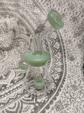 7” Bent Neck Green Showerhead Perc Waterpipe