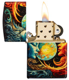Zippo Sun and Moon 540 Tumbled Brass   Windproof Lighter