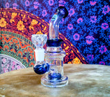 6” Bent Neck Showerhead Perc Waterpipe-Blue Accents-GWP276