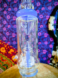 16” Rock Glass Single Perc Waterpipe w/Periwinkle Blue Accents