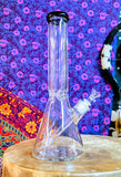 14”  Clear Beaker Waterpipe w/ Ice Catch & Black  Rim