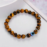 Evil Eye Tiger Eye  Bead Bracelet