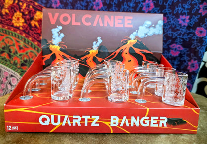 Volcanee Quartz Banger Kit-25mm Flat Top/14MM/90 Degree/Assorted Designs