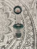 6" Waterpipe | Single Perc | Bent Neck | 14mm | Green/Clear
