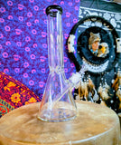 14”  Clear Beaker Waterpipe w/ Ice Catch & Black  Rim