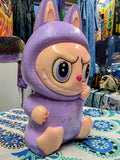 11.5"x6.5" Lavender Purple/Sparkles Monster Coin Bank Pottery from Mexico